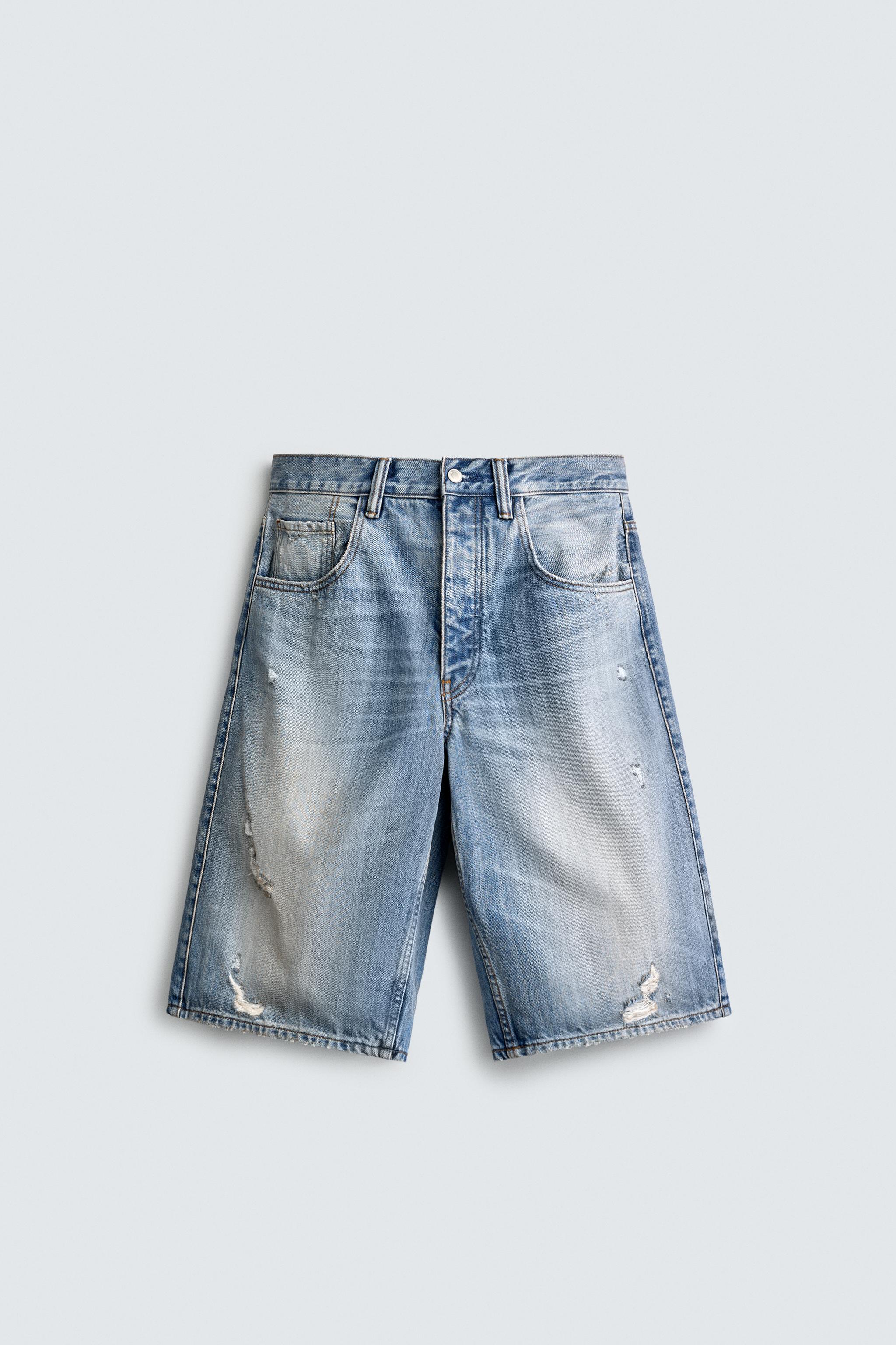 BERMUDA BAGGY EN JEAN DÉCHIRÉ